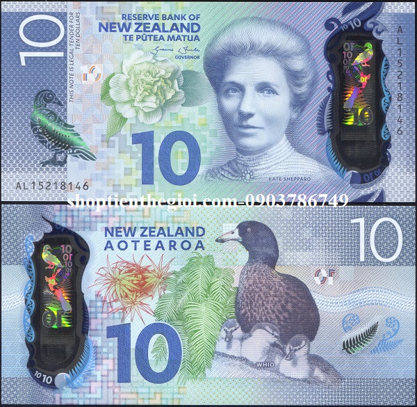 New Zealand 10 dollars 2015 UNC polyme